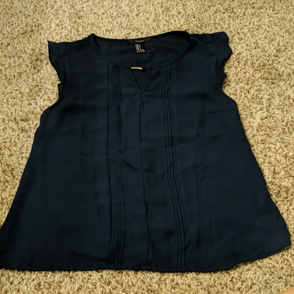 Forever 21 Navy blue short sleeved shirt